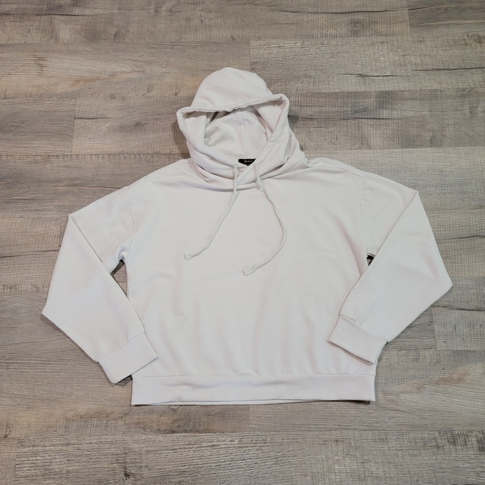Quince Supersoft Fleece Pullover Hoodie Sweatshirt in Off White Size‎ Small Top